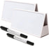 Mini Desktop Double-side Dry Erase Board, Foldable Stand-up Whiteboard with Dual-tip Marker (Two Board)