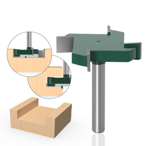WSOOX CNC Spoilboard Surfacing Router Bit, 1/4 Inch Shank, 40mm Cutting Diameter Carbide Planer Bit