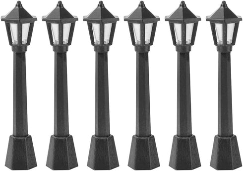 EXCEART 6pcs Miniature Lights - Tiny House Streetlights Model, Christmas Decorations Doll House Accessory