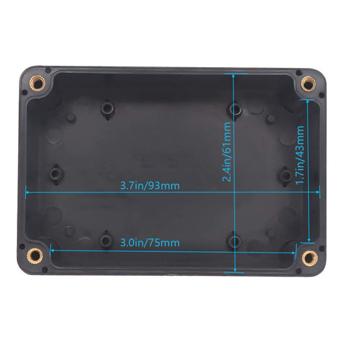 Zulkit Junction Box, IP65 Waterproof Outdoor Project Box, Black ABS Plastic Electrical Enclosure 3.94 x 2.68 x 1.97