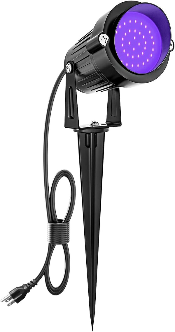 ZUCKEO 15W Halloween Black Light Spotlight, Waterproof LED Blacklight for Glow Party, Body Paint, Yard Garden Decor