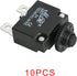 5 Amps Thermal Circuit Breakers Push Button Manual Reset Overload Protector Switch 5A 125/250V AC 32V DC 2Pin, 10 Pcs