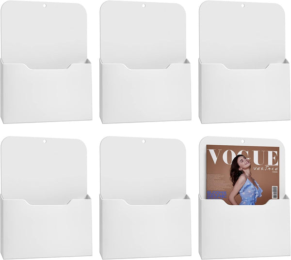Epakh 6 Pack Magnetic File Holder, Magnetic Paper Holder for Refrigerator Storage Pocket, Wall File Organizer