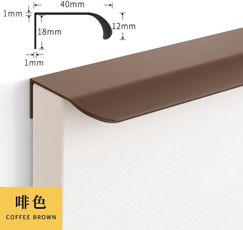 Generic 4 5.9- Inch 150mm Kitchen Drawer Pulls Cabinets Handles Pcs Brown Cabinet Finger Edge Handle Finger Handle