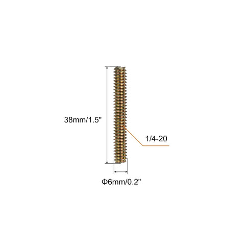 uxcell 10pcs Fully Threaded Rods 1/4x1-1/2, Carbon Steel for Furniture Garden Railing Mounting Assembly