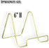 BANBERRY DESIGNS Wire Easel Display Stand - Twisted Brass Metal - 6 Inch - Pack of 4