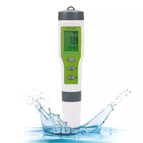 3-in-1 Waterproof Multifunction Digital Meter, Measures EC, pH, and Temperature for Hydroponic Systems