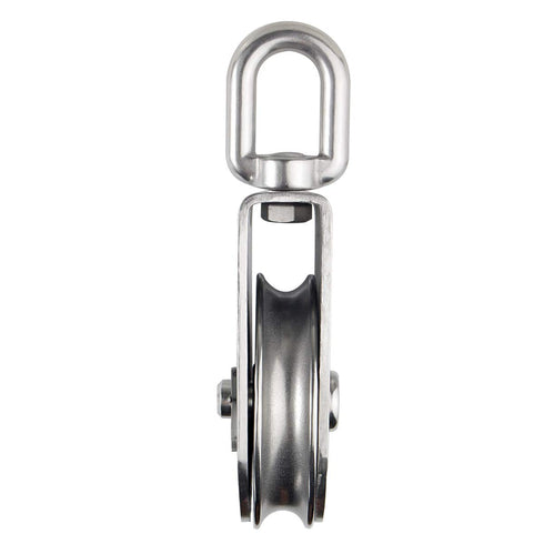 M100 Heavy Duty Single Pulley Roller Loading 3300Ibs, 304 Stainless Steel Swivel Lifting Rope Block