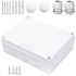 Zulkit Junction Box with Reserved Holes, IP65 Waterproof Dustproof Electrical Box ABS Plastic Project Enclosure White