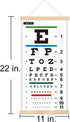 Eye Chart, Snellen Eye Chart for Eye Exams 20 Feet with Wood Frame 11x22 Inches, Canvas Low Vision Eye Test Wall Chart with Eye Occluder Hand Pointer for Kids Gifts (20 Feet Test Distance)