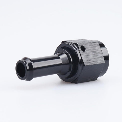 Black Aluminum Straight Female AN6 to 3/8" Swivel Hose Barb Fitting, 6AN to 3/8 Inch Barb