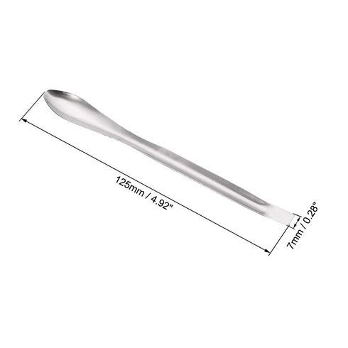 uxcell Micro Scoop 125mm Stainless Steel Reagent Sampling Lab Spoon, 5Pcs