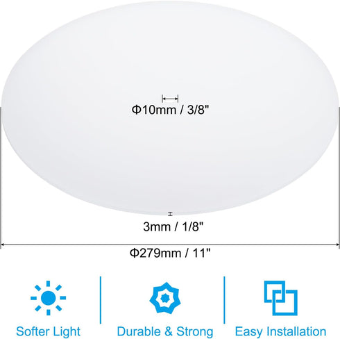 11" 3/8" 11.5-13" PATIKIL Lampshade Diffuser, Diameter with Center Hole Round Diffuser for Drum Lampshades Pendants