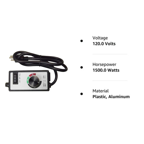 WFLNHB Variable Speed Controller Replacement for Router Fan, Electric Motor Rheostat, AC 1500W / 120 Volt / 15 Amps