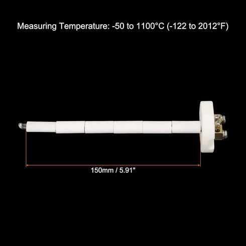 MECCANIXITY K Type Ceramic Kiln Furnace Probe Thermocouple Sensor for Muffle Furnace Oven, High Temperature -50 to 1100°C(-122 to 2012°F) 3x150mm