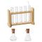 Dollhouse Mini Glass Test Tube, Miniature Glass Tube with Tiny Wood Rack for Science Sets