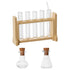 Dollhouse Mini Glass Test Tube, Miniature Glass Tube with Tiny Wood Rack for Science Sets