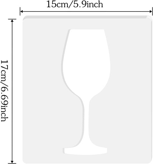 5mm Wine Glass Router Templates, Acrylic Router Inlay Template for Woodworking, Thick Decorative Template (Wine Glass)