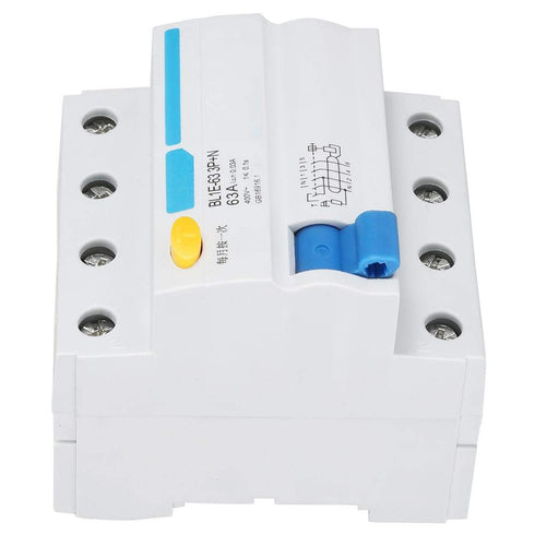 YWBL-WH BL1E-63 Current Circuit Breaker 3P+N - 63A RCCB 230V 30mA Leakage Overload Short Circuit