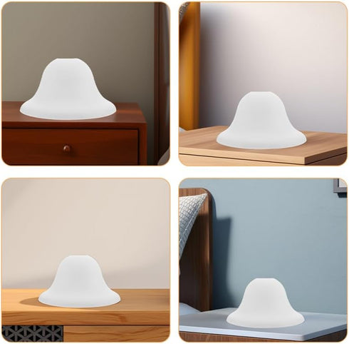 7.48X7.48X3.93In 2-Pack UKCOCO Round Mushroom Lamp Shade Replacement for Table and Floor Lamps Plastic Lampshade Cover