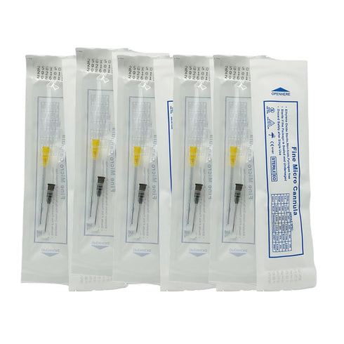 WaWaNMES 18g 22g 23g 25g 27g 30g 50mm/38mm/25mm (5pcs 25g-50mm) Professional Blunt Tips for Face Lifting Gauge Size