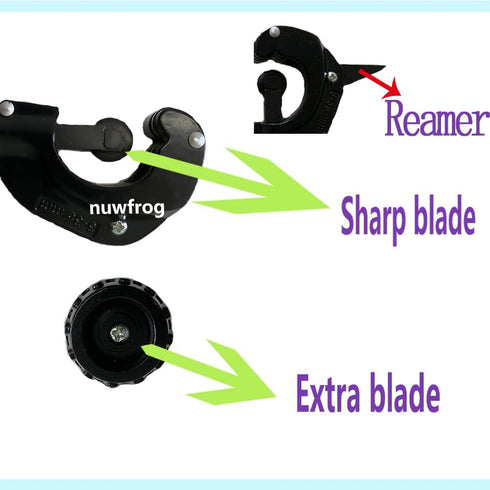 Copper Pipe Tubing Cutter for PVC, Thin Stainless Steel, Metal, Brass - 1/8 to 1-3/8 Inch with Extra Blade and Reamer