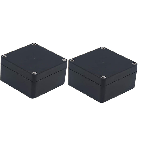 Black Junction Box ABS Enclosure, Waterproof Project Box, Dustproof Electrical Box Case (3.19"x3.27"x2.2" 2PCS)
