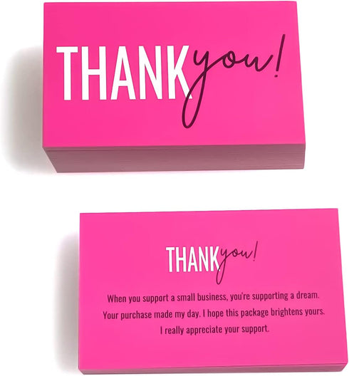 RXBC2011 Pack 100 Thank You for your support Cards Handwritten Lettering Design Thank you small business Card