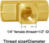 Joywayus Brass Pipe Fitting Barstock Tee, 3 Way 1/4" NPT Female Hose Fitting, Pack of 2