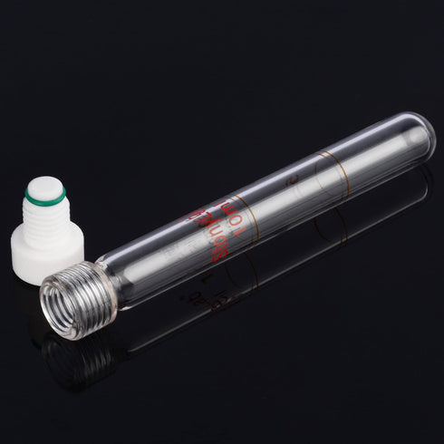 stonylab Glass Test Tube with PTFE Cap - Thicken Borosilicate Glass Reusable Graduated Pressure Resistant Tubes