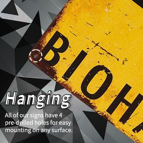 dingleiever Warning Biohazard Hazard Sign, Novelty METAL Sign