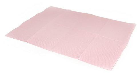 13" 18 Pack 500 PBDR Dental Bibs, Disposable Bibs for Adults, Width, Length, Dusty Rose
