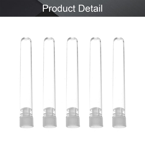 Othmro 100Pcs Clear Plastic Test Tubes with White Caps, 12mmx75mm Mini Test Tubes for Jewelry, Seed Beads, Liquid