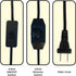 Royal Designs, Inc. 8 Dimmer SPT-1 CO-1001D-BLK-8-1, Foot Replacement Lamp Cord with Molded Plug and Rotary Switch