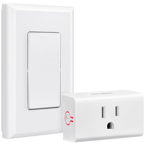 SURAIELEC Wireless Light Switch Remote Control Outlet, No Wiring Needed, 100 FT