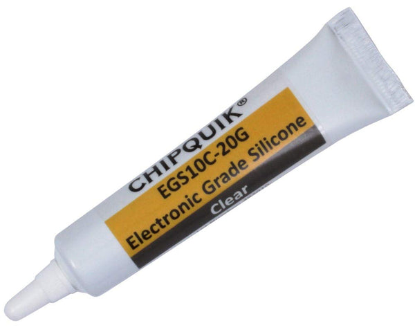Chip Quik EGS10C-20G Electronics Grade Silicone Adhesive Sealant 20g (0.7oz) Squeeze Tube for Precision Dispensing