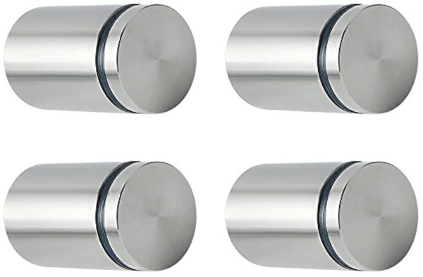 Alise 1" x 1.38'' Wall Mount Glass Standoff Screws - Pack of 4, Stainless Steel Sign Mounting Bracket Hardware, Brushed