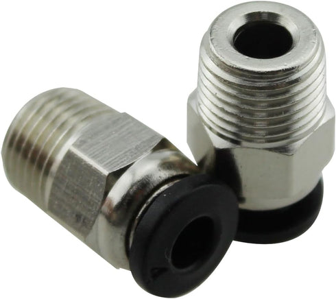 10PCS Pneumatic Fitting Push in Connector Black PC4-M10 Quick Release Fitting for 3D Printer Through Hole