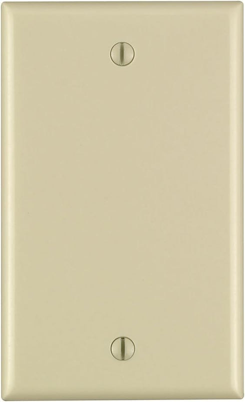 Leviton 80714-I 1-Gang No Device Blank Wallplate, Standard Size, Thermoplastic Nylon, Ivory