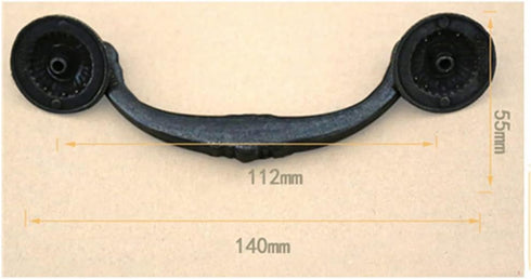 HAOWwW Closet 112mm (NO.175) Drawer Pulls Black Double Hole Coffee Table Nightstand Antique Zinc Alloy Hanging Pull