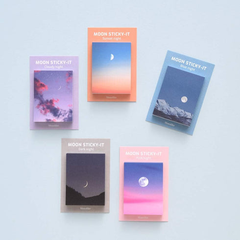 Monolike Moon Sticky-it - 5p Set Self-Adhesive Memo Pad, 50 Sheets