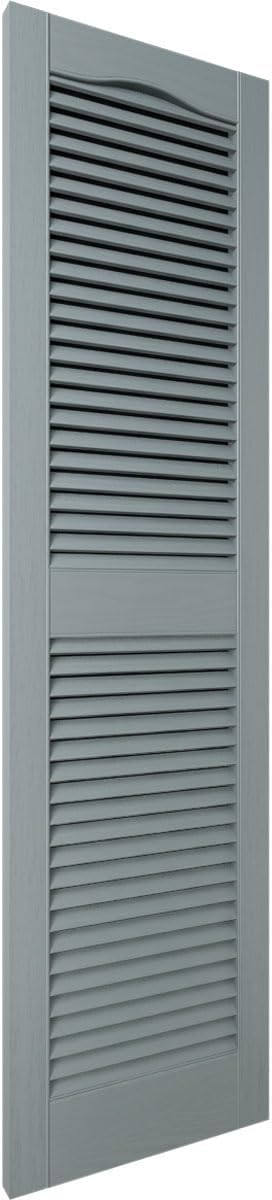 Builders Edge 14.5 52 419 in. W x in. H , Standard Cathedral Top Center Mullion, Open Louver Shutters, Includes