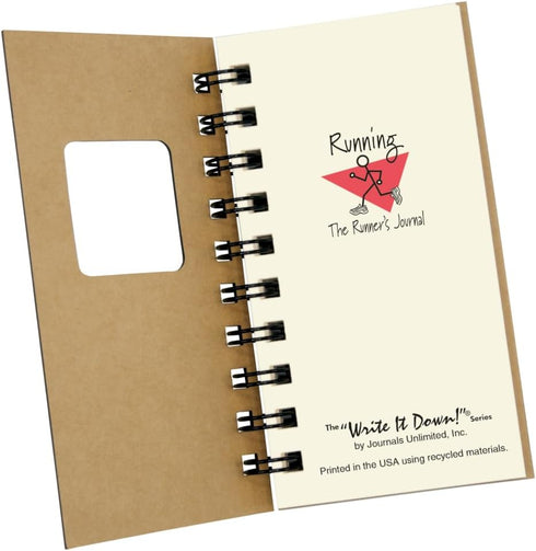 Write it Down Series by Journals Unlimited, Guided Journal, The Runner's Journal, Mini-Size 3”x5.5”, Kraft Hard Cover
