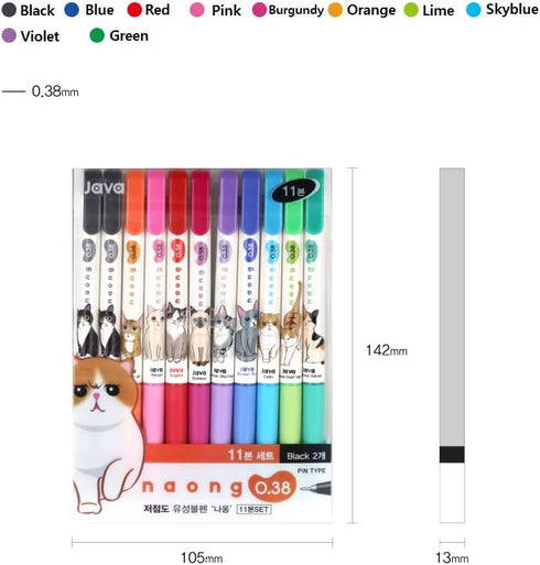 Gel Pens Office School Supplies - Cat 0.38mm Gel Ink Rollerball Pen, Pack of 11