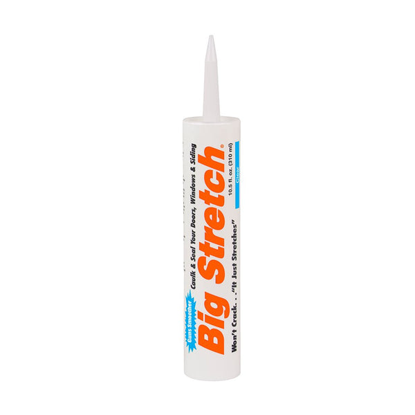 Sashco Big Stretch Acrylic Latex Caulking Sealant, 10.5 oz Cartridge, Clear