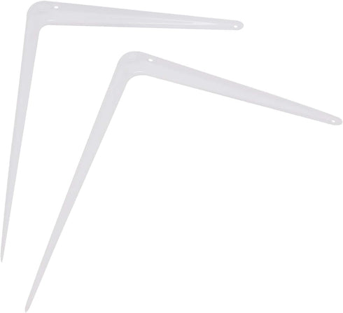 24 Packs 10 12 Inch KINJOEK x Shelf Brackets, Heavy Duty Metal Wall Corner Angle Shelving White Shelf Brackets