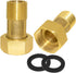 Joywayus Brass Water Meter Pipe Fitting - Hex Nipple 3/4” NPS Male x 1” NPS Female Threaded Connector (Pack of 2)