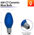 4W C7 Bulb 120V Bulb Bulbs E12 8 Pack lumenivo Replacement Ceramic Blue Incandescent Light for Holiday Decor, Small