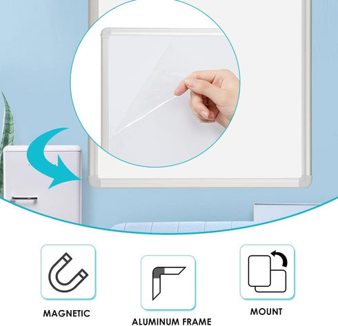 DEVELOP Magnetic Dry Erase Board 18 x 24 Inch, White Board with Silver Aluminium Frame for Wall Hanging