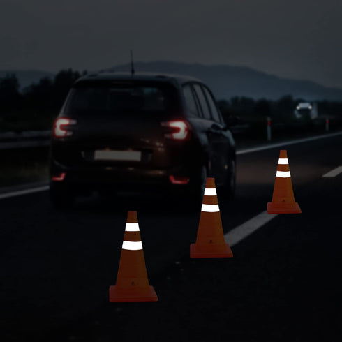 RoadHero 18 Inch Collapsible Traffic Safety Cones, 6 Pack, Multi Purpose Pop-up Cones with Reflective Collar for Road